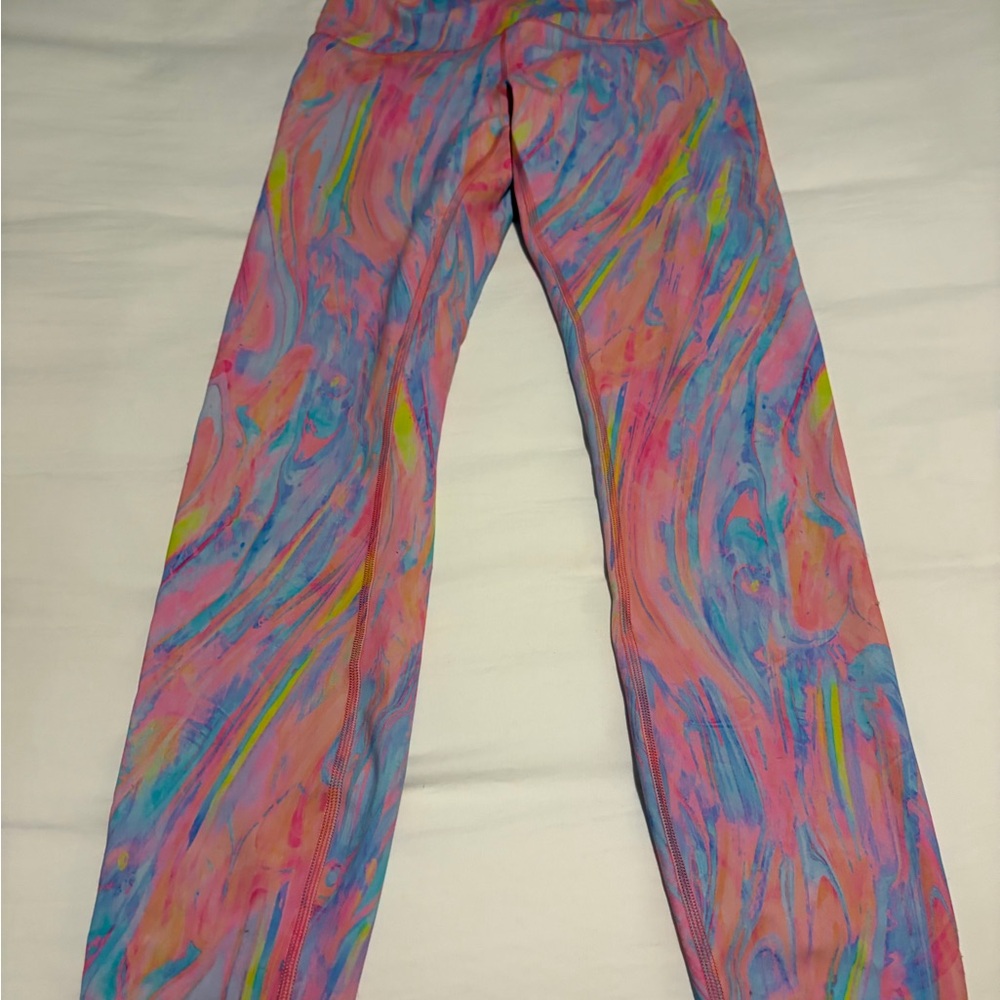 lululemon athletica Pink and Light Blue Activewear Top (Size 6)